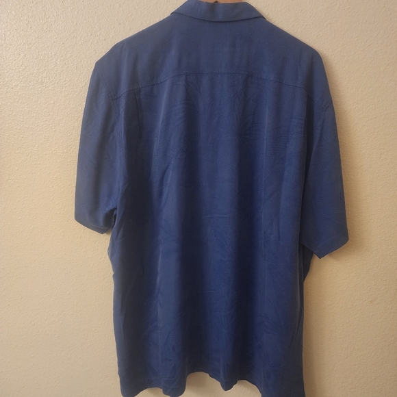 Tommy Bahama Floral Hawaiian 100% Silk Navy Blue Shirt Mens XXL - Picture 6 of 9